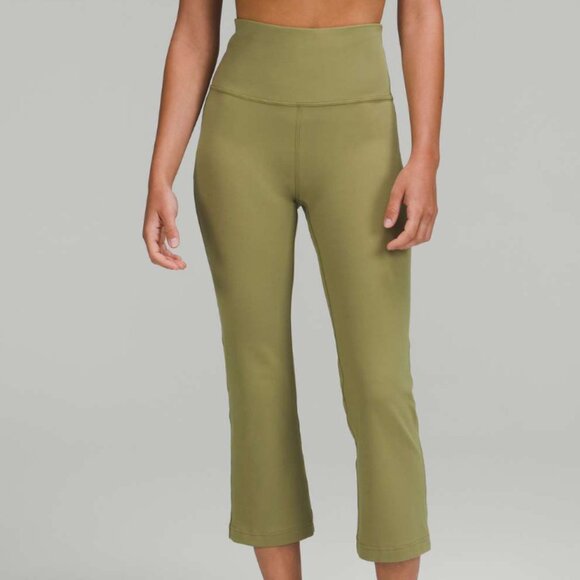 NWT Lululemon Groove Super-High-Rise Crop 23" Bronze Green NULU SIZE 4 SUPER HR - Picture 1 of 4